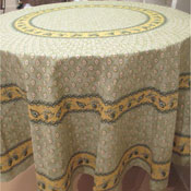 Round Green "Monaco" Tablecloth