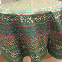 Round Green "Olives" Tablecloth