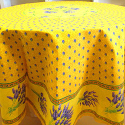 Round Yellow Lavender Tablecloth