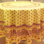 Round Yellow "Lisa" Tablecloth